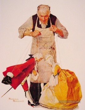 Norman Rockwell Painting - the puppeteer 1932 Norman Rockwell